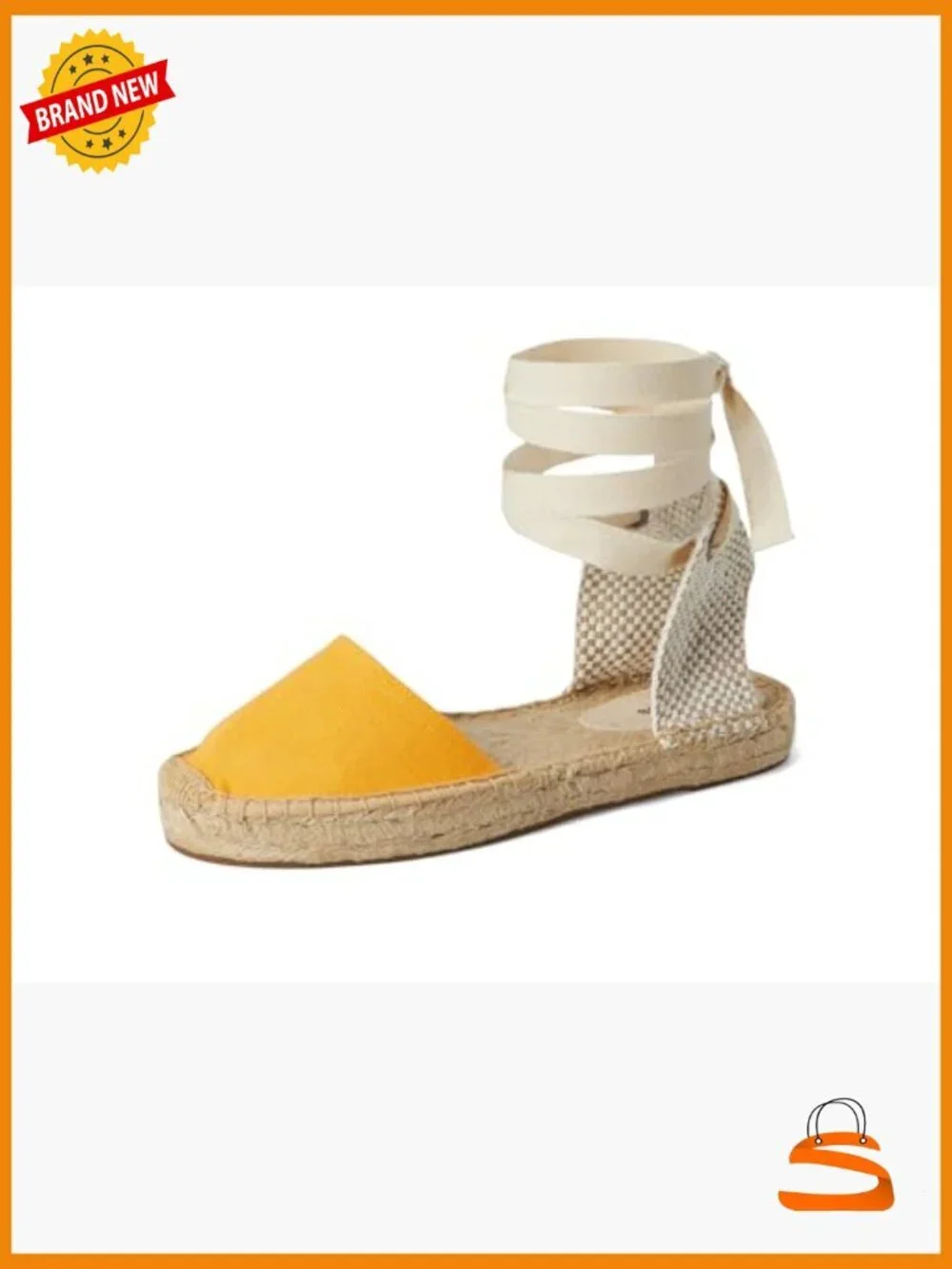 Linen lace-up espadrille sandals with jute sole and lace-up closure